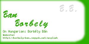 ban borbely business card