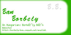 ban borbely business card